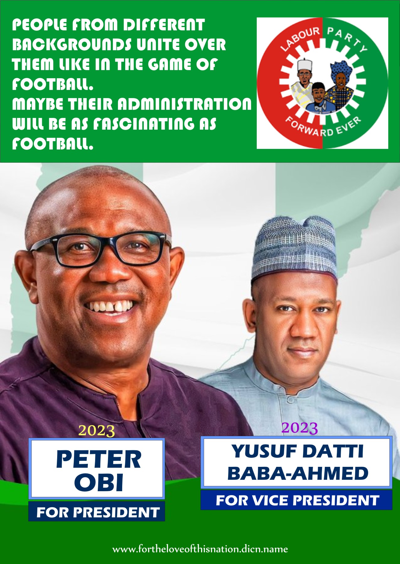 Dicn's Peter Obi & Datti Ahmed "Like Football" Post