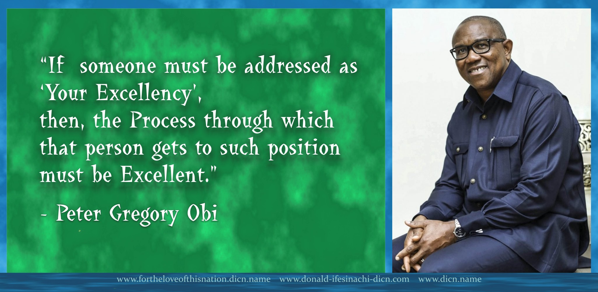 Excellent Process Quote From Peter Obi- Donald IfesinaChi (Dicn)